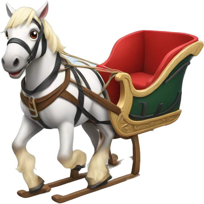 Christmas sleigh with horse emoji