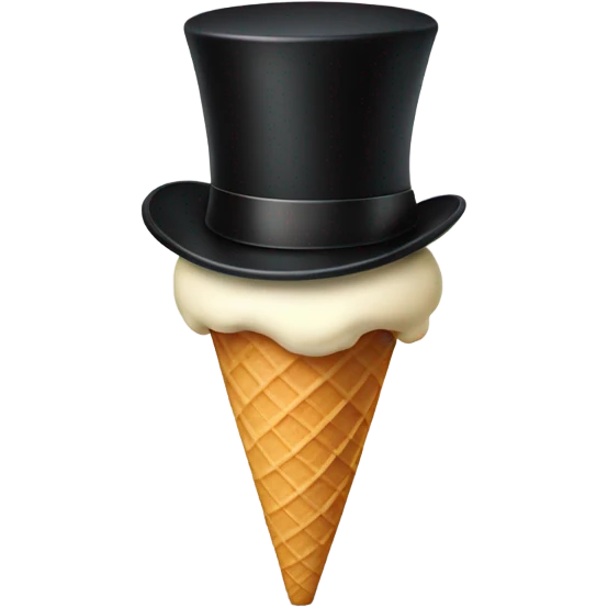 Ice cream with a top hat emoji