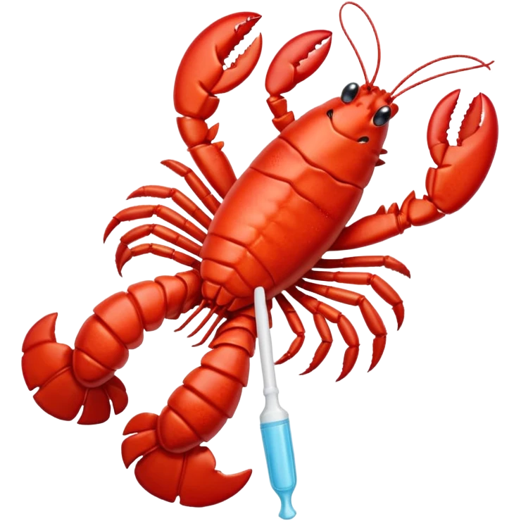 Lobster on period with tampon emoji