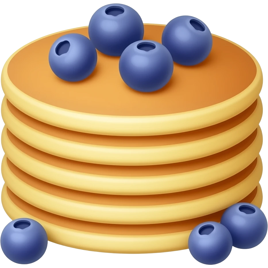 Панкейки с сине бюрюзовай черникой emoji