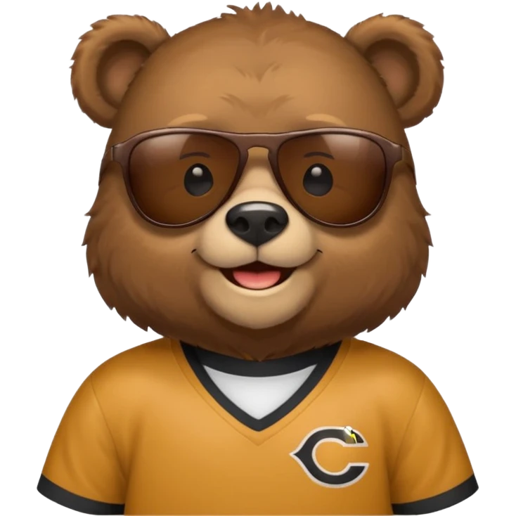 sunglasses bear with jersey emoji