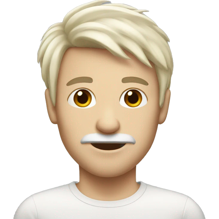 Face with adult hair and white skin emoji