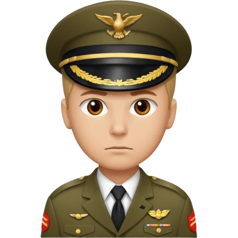 military, only head emoji