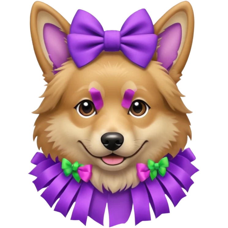Alsatian with purple bows emoji