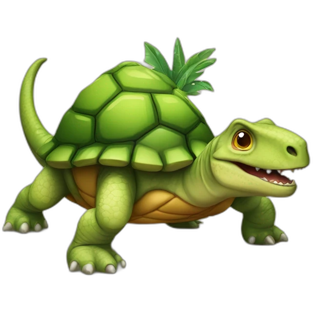 Dinosaures sur une tortue emoji