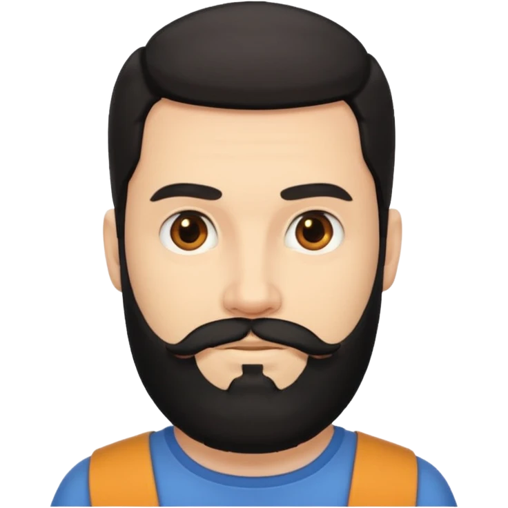 Hombre blanco con barba negra emoji