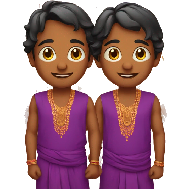 Indian Festival with twin boys emoji
