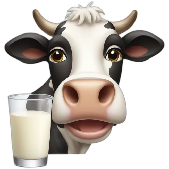 cow drinking milk emoji