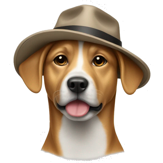 Chien avec chapeau emoji