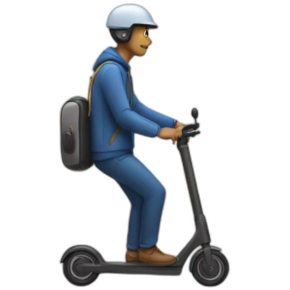 man with electric scooter spying emoji