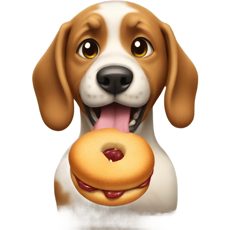 A dog eating eonut emoji