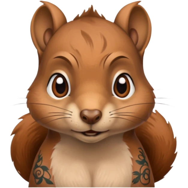 Sad Squirrel with tattoos  emoji