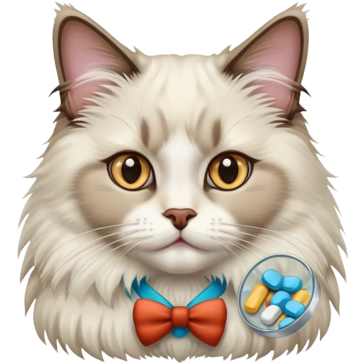 Adult ragdoll cat selling pills  emoji