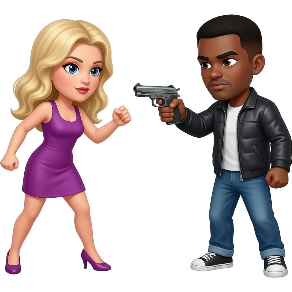 karen bully fights black guys with gun emoji
