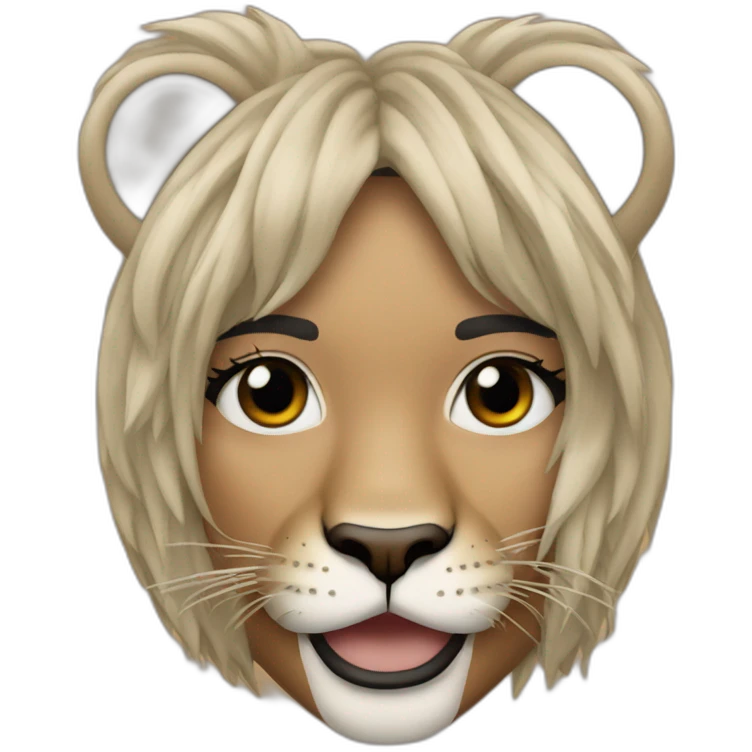 Kylie Jenner wearing a lion head dress emoji