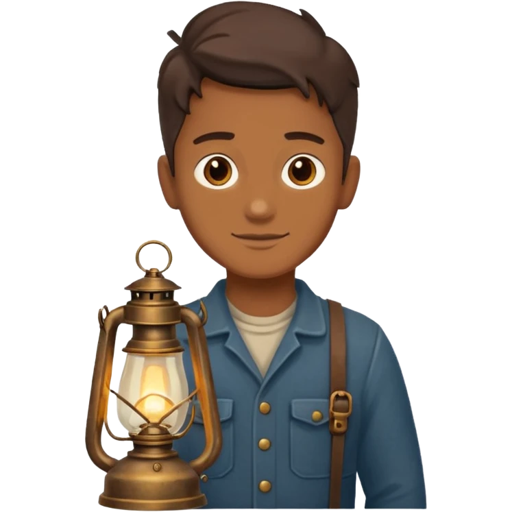 holding vintage gas lamp emoji