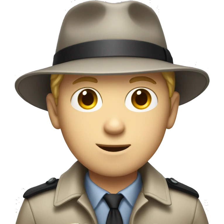 Handsome white boy dressed like an investigator emoji