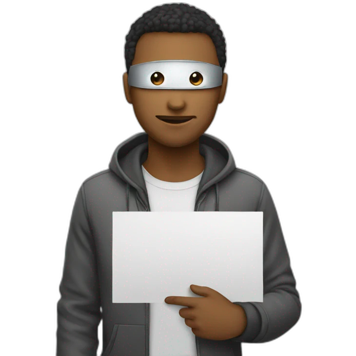 Hacker with poster emoji