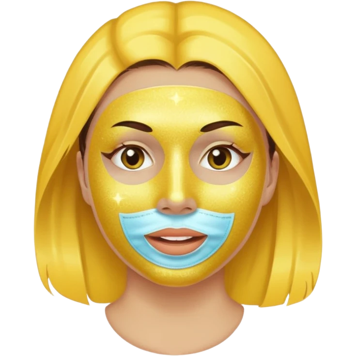 yellow facial mask  glitter  emoji