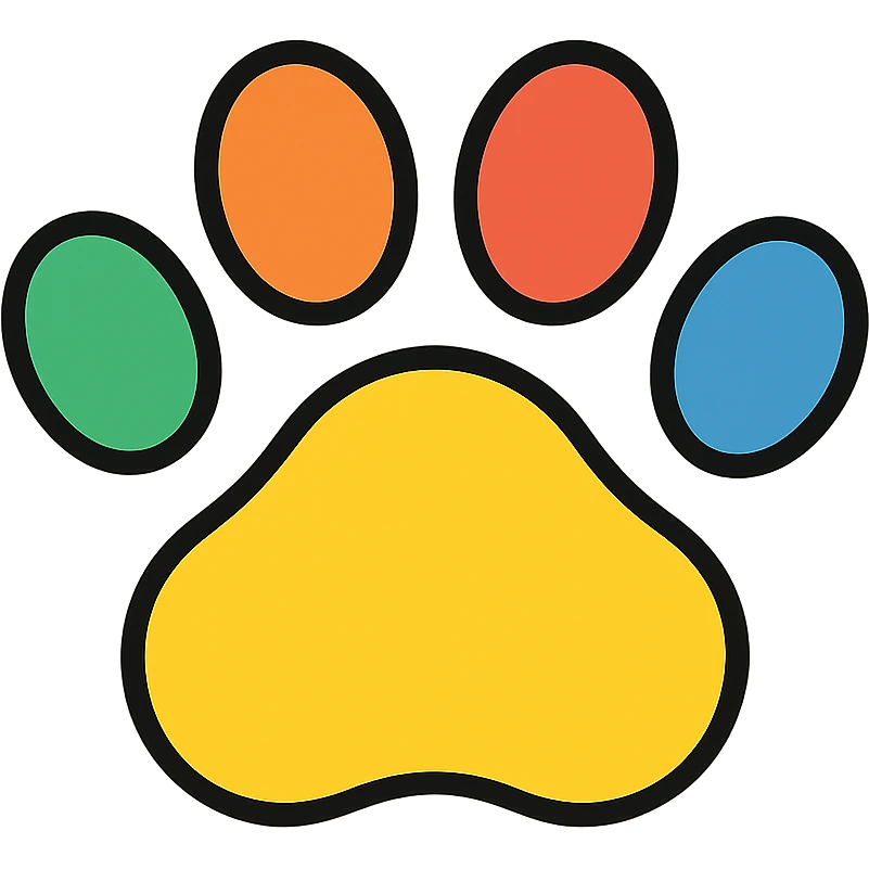 colorful puppy paw print emoji