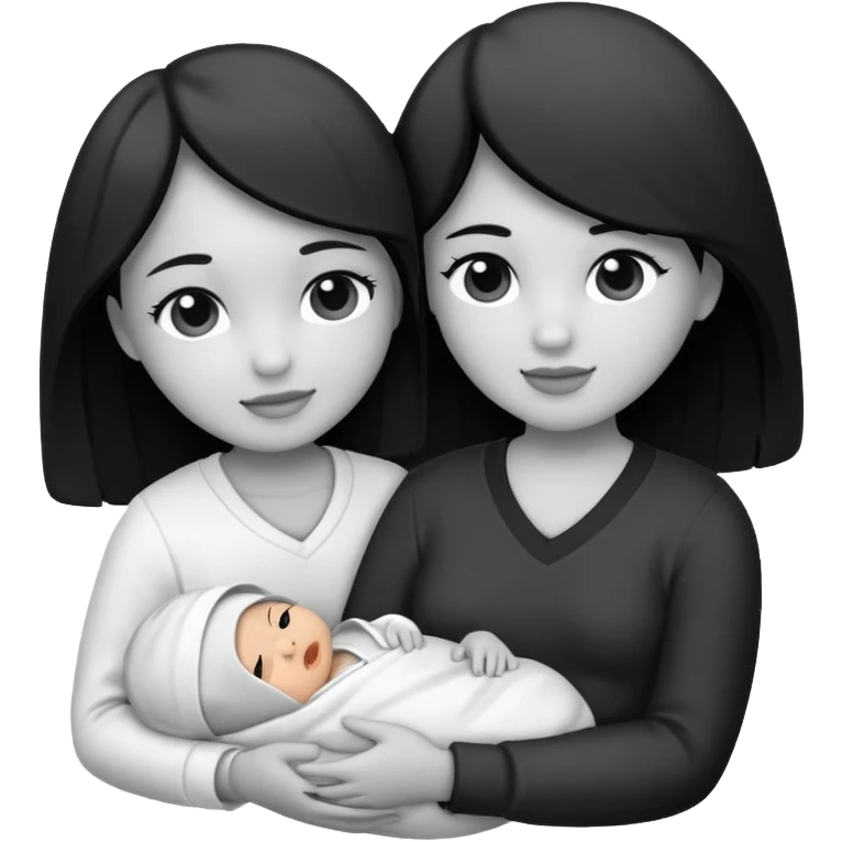 Newborn B&W with female emoji