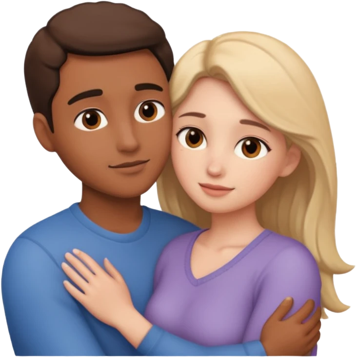 A couple having intimate love emoji