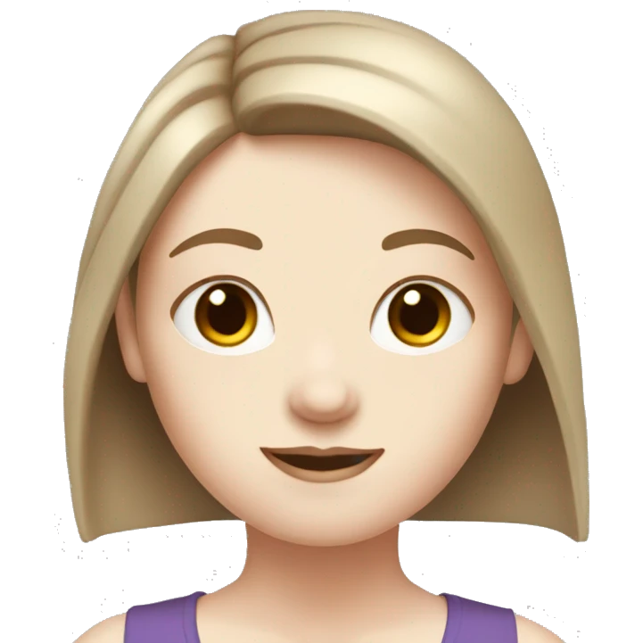 pale skin yoga girl with brown hair  emoji