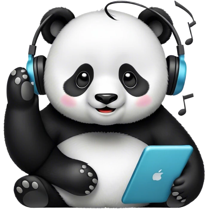 Panda listening to music  emoji