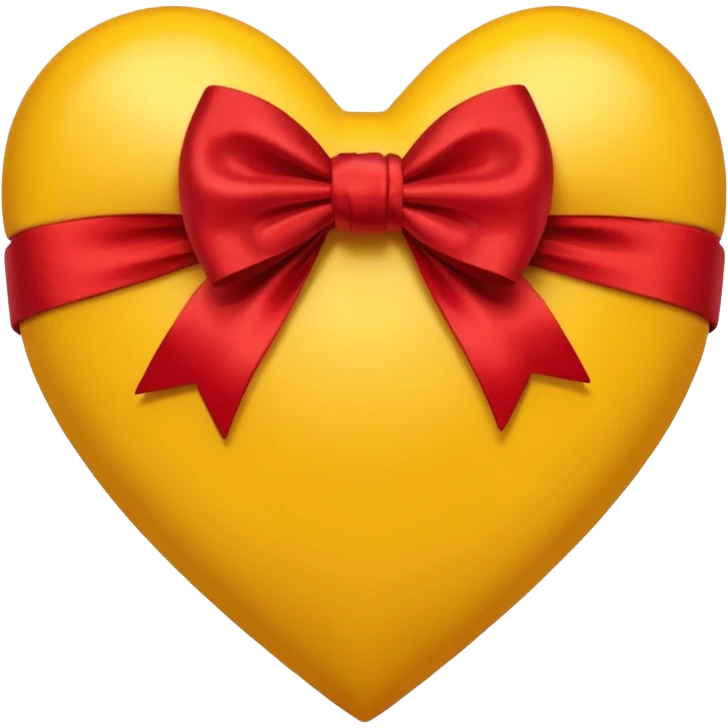 yellow heart with a bow emoji