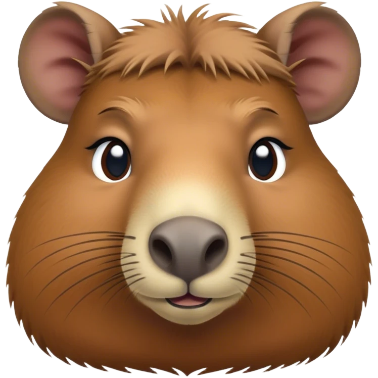 Cinematic Noble Capybara Portrait Emoji, Poised and serene, with a robust, rounded build and a characteristically broad, slightly flattened capybara face featuring a short snout and small, rounded ears, covered in soft, earthy fur with subtle natural texture and gentle, wise eyes; rendered in lifelike detail with natural light, high shine, intelligent and calm, styled with an air of understated authority, focused and attentive, soft glowing outline, capturing the essence of a watchful and confident capybara that appears ready to step out of the screen with effortless dignity! emoji