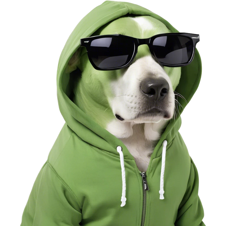 Dog wearing a hoodie emoji