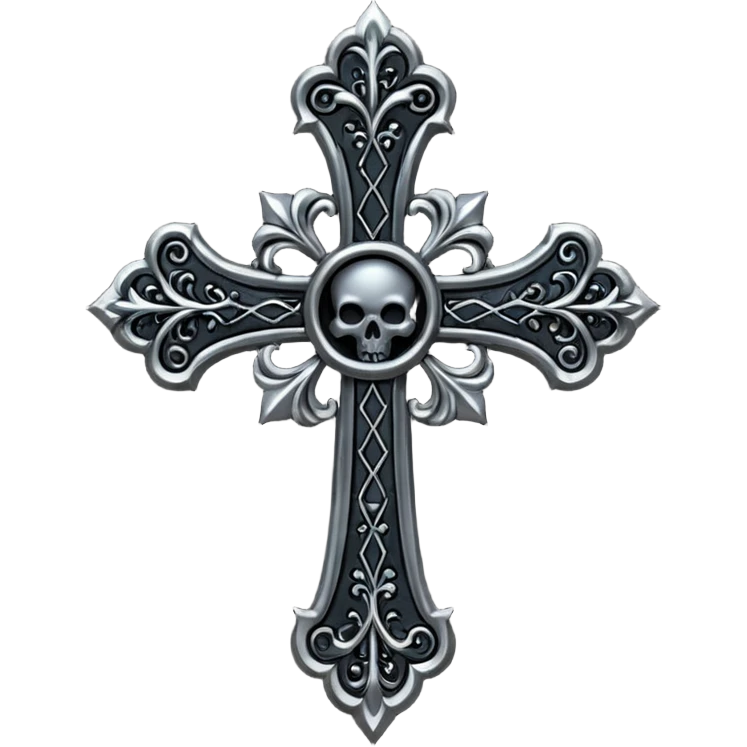 black goth cross emoji