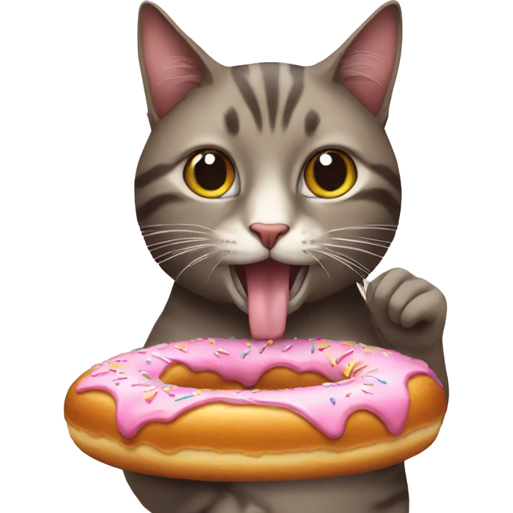 Cat eating a doughnut  emoji
