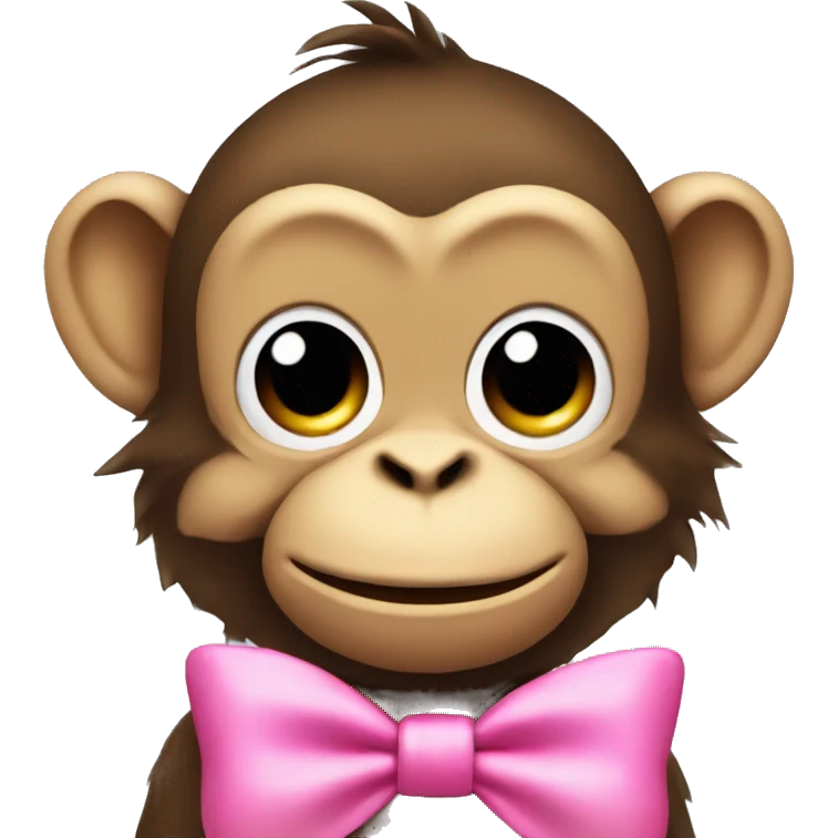 Monkey with pink bow emoji