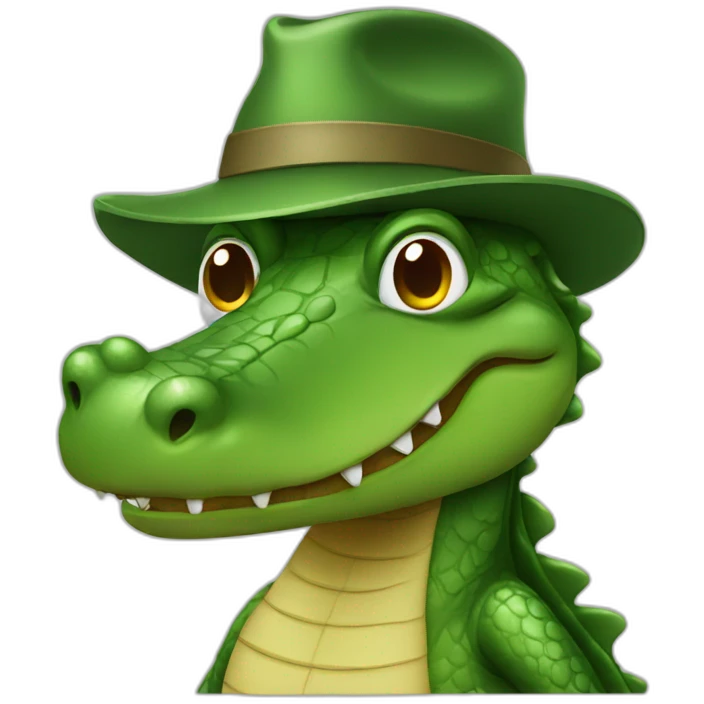 alligator wearing a hat emoji