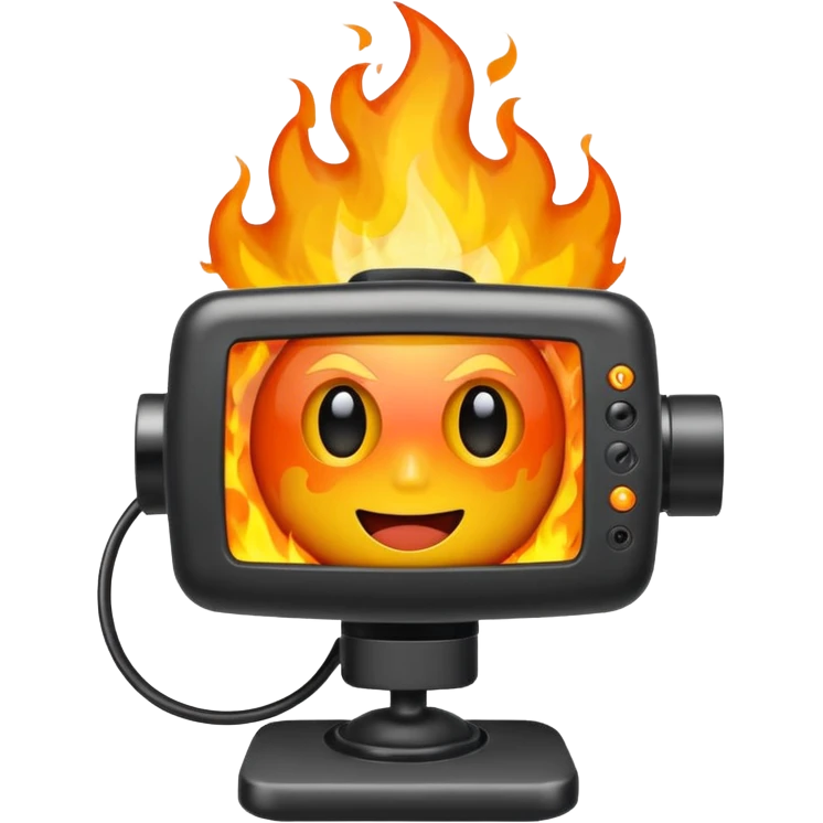 Web Cam on FIRE emoji