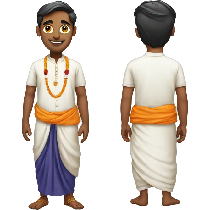 Hindu priest with dhoti and kurta emoji
