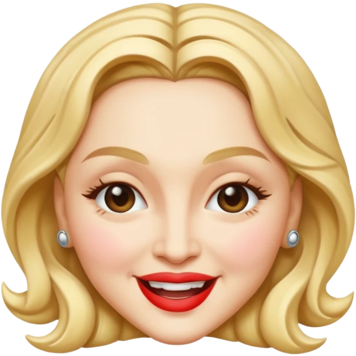 Madonna, portrait, winking emoji
