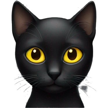 black cat with yellow eyes emoji