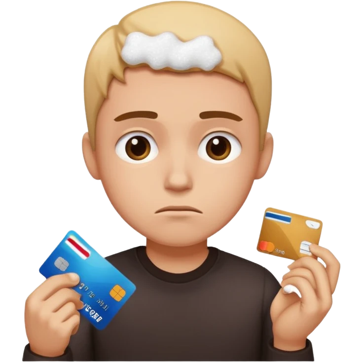 depressed person with sugar and a credit card emoji