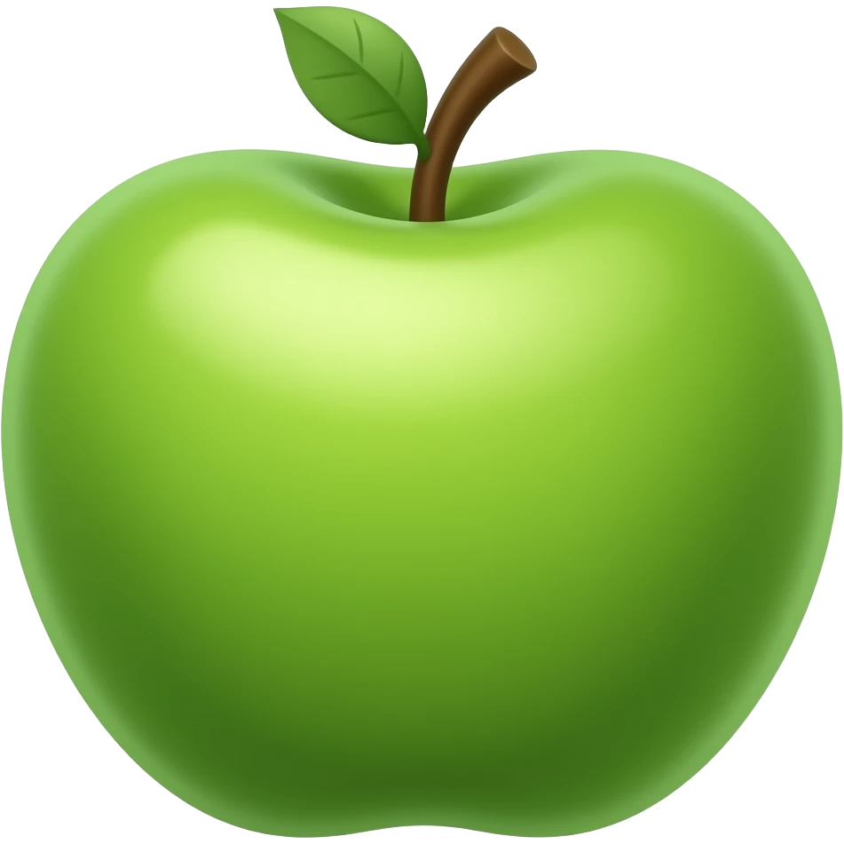 Apple-style tree, round soft green canopy. No apples, No pot, no ground — only the tree. Plain green leaves, no fruits or flowers. Flat 3D vector, clean shapes, no gradients. emoji