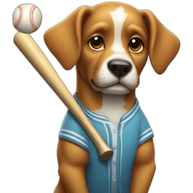 dog with baseball bat emoji