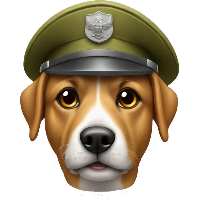 dog with a soldier hat emoji