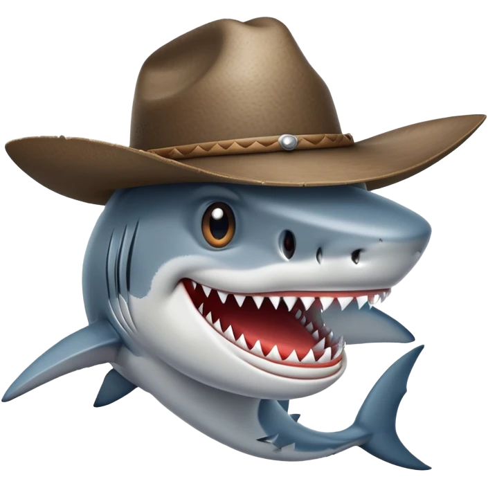 A shark with a cowboy hat emoji