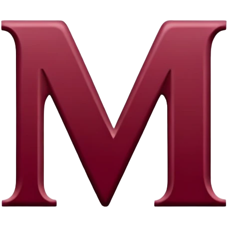 Letter M in maroon color emoji