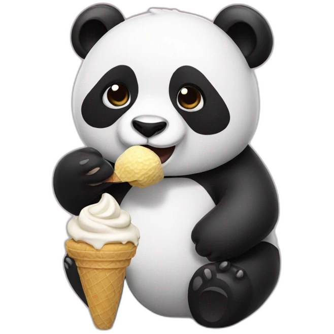 Panda eating ice cream emoji