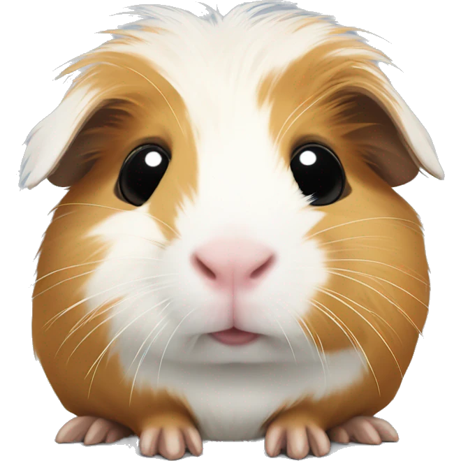 Guinea pig with white fur covering eyes emoji