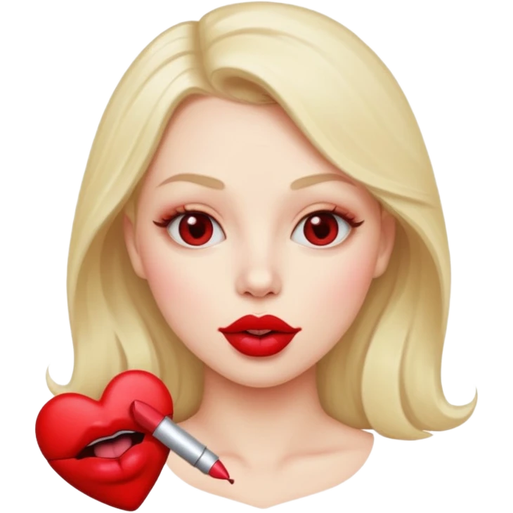 Heart lip biting emoji