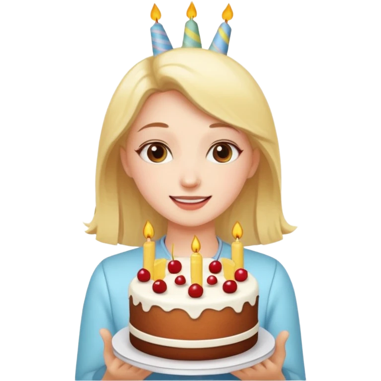 girl celebrating cake emoji