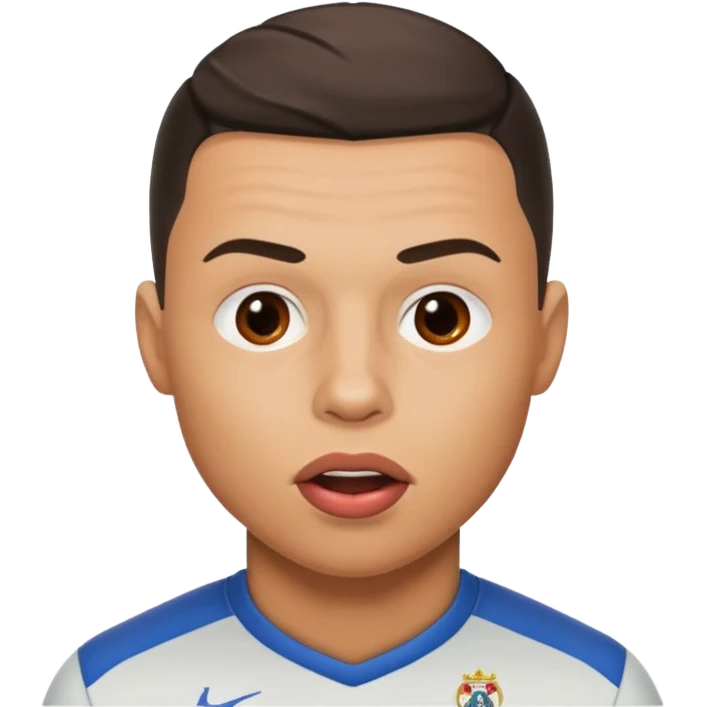 ronaldo qui se mordille les lèvres  emoji